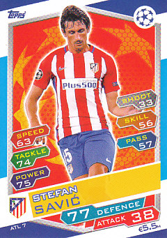 Stefan Savic Atletico Madrid 2016/17 Topps Match Attax CL #ATL07